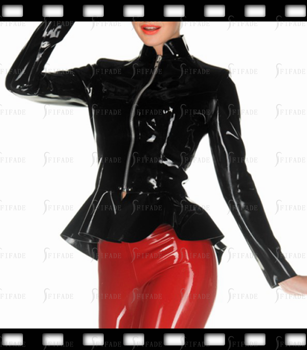Latex Girls Jacket 0.4mm Thickness Latex Handmade Coat (No Legging) Customized 0.4mm