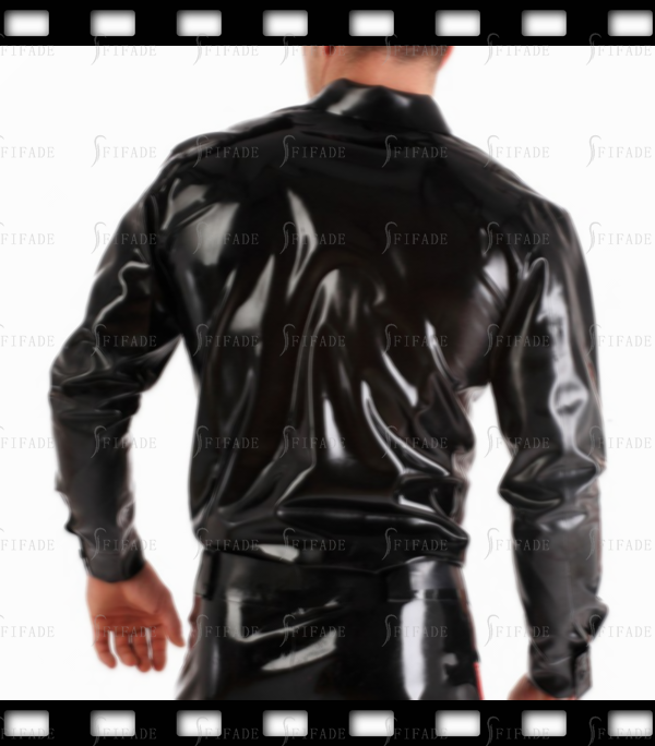 Latex Shirts Men's Long Sleeves Top Club Wear Cosplay Classic Customize 0.4mm