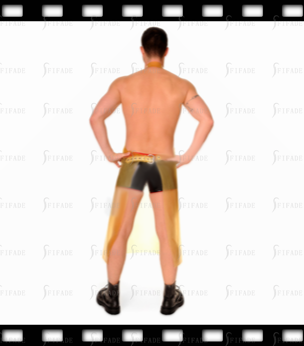 Latex Rubber Long Apron Men's Transparent Cool Cosplay Wear Play Customized 0.4mm
