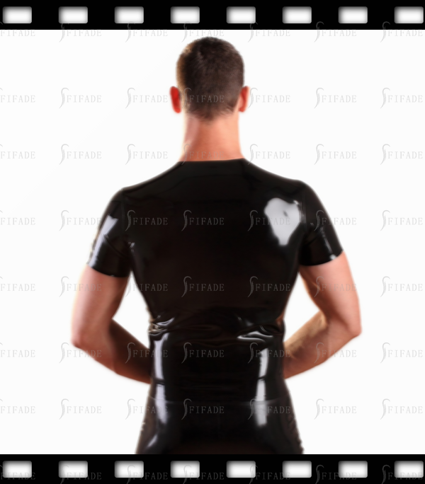 Latex Tops Men's T-shirts Around Neck Basic Short Sleeves Cool Customized 0.4