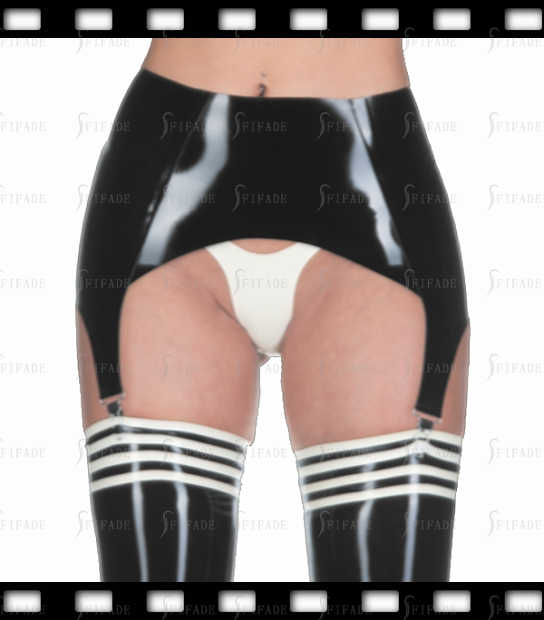 Latex Suspender Garter Classic Sexy Snap Buttons Mid Waist Customized 0.4mm