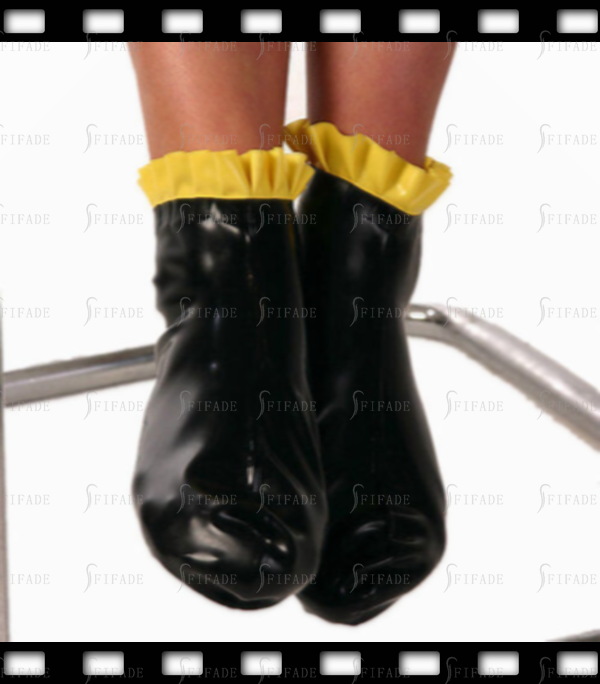 Latex Ankel Socks Upper Cuff Ruffles Cute Sock Customized 0.4mm