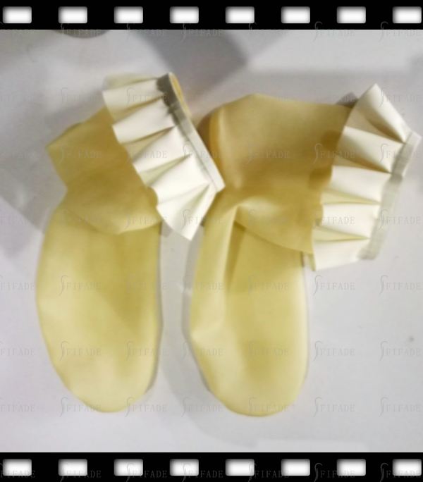 Latex Ankel Socks Upper Cuff Droop Big Ruffles Cute Sock Customized 0.4mm