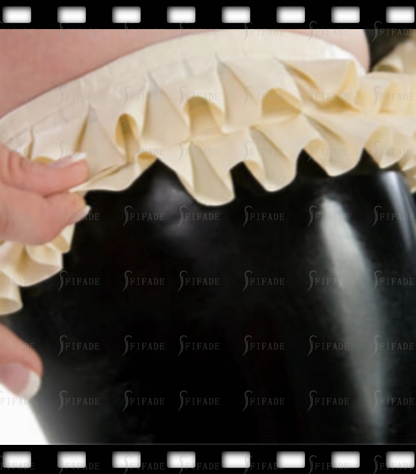 Latex Stockings with Upper Ruffles Sexy Cool Unisex Customized 0.4mm
