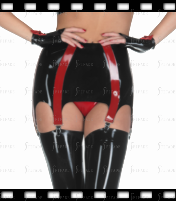 Latex Suspender Garter High Waist Snap Buttons Back High Cut Wide Trims Customized 0.4mm