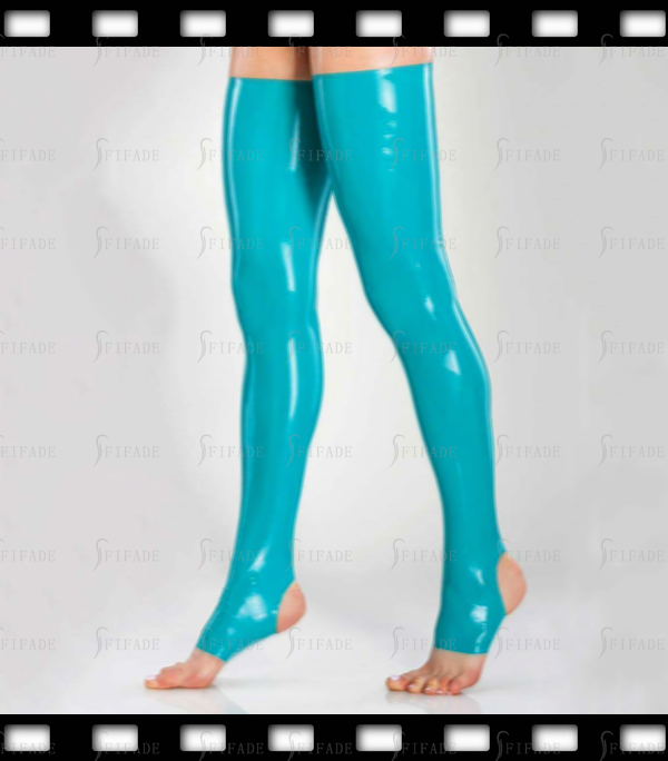 Latex Stirrups Stockings Classic Sexy Slim Fitted Customized 0.4mm
