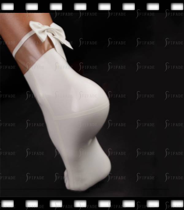 Latex Socks Ankel length with Bowknot Sexy Sweat Socks Customized 0.4mm