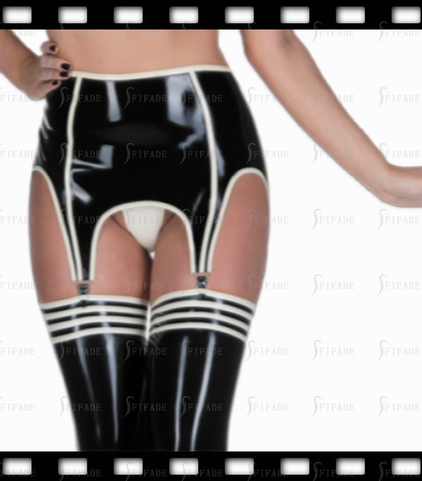 Latex Stockings with Upper 4 Thin Trims Unique Sexy Hot Unisex Customized 0.4mm