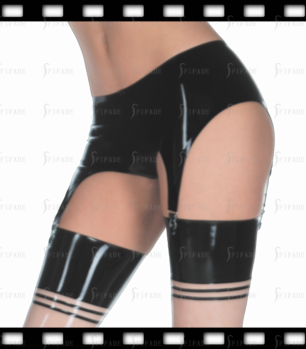 Latex Shorts with Suspender Garter Lower Waist Pull On Unique Boyshort Customized 0.4mm