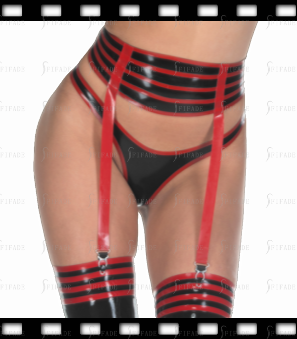 Latex Corset Suspender Garter High Waist 4 Long Clips Garters Pull On Customized 0.4mm