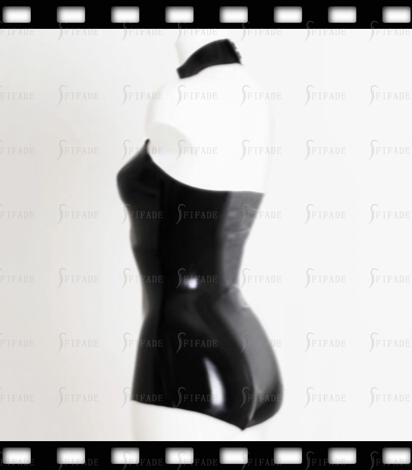 Latex Leotard for Women Swimsuit Rear Neck Snap Buttons Backless Unisex Customized 0.4mm