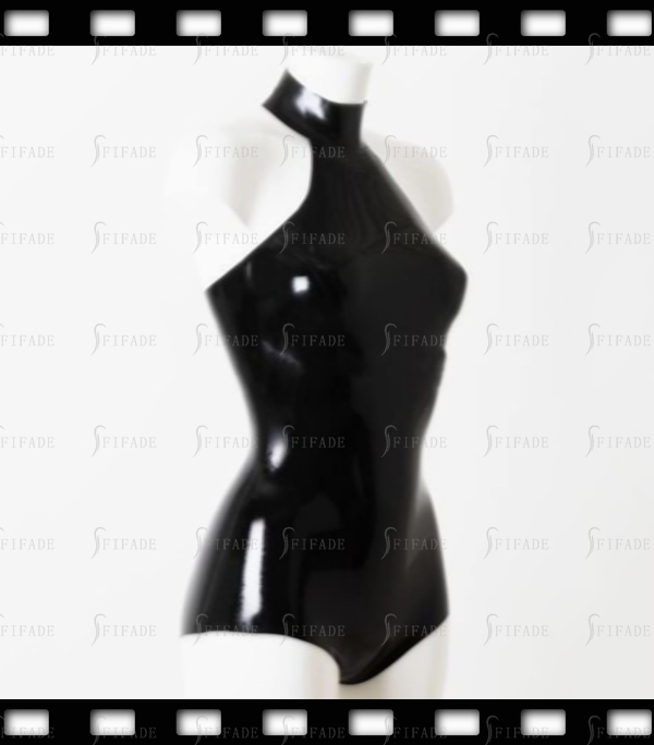 Latex Leotard for Women Swimsuit Rear Neck Snap Buttons Backless Unisex Customized 0.4mm