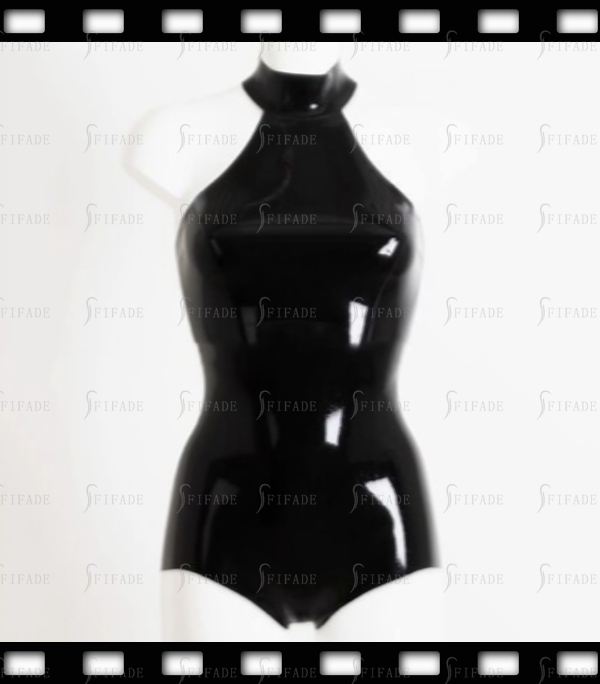 Latex Leotard for Women Swimsuit Rear Neck Snap Buttons Backless Unisex Customized 0.4mm