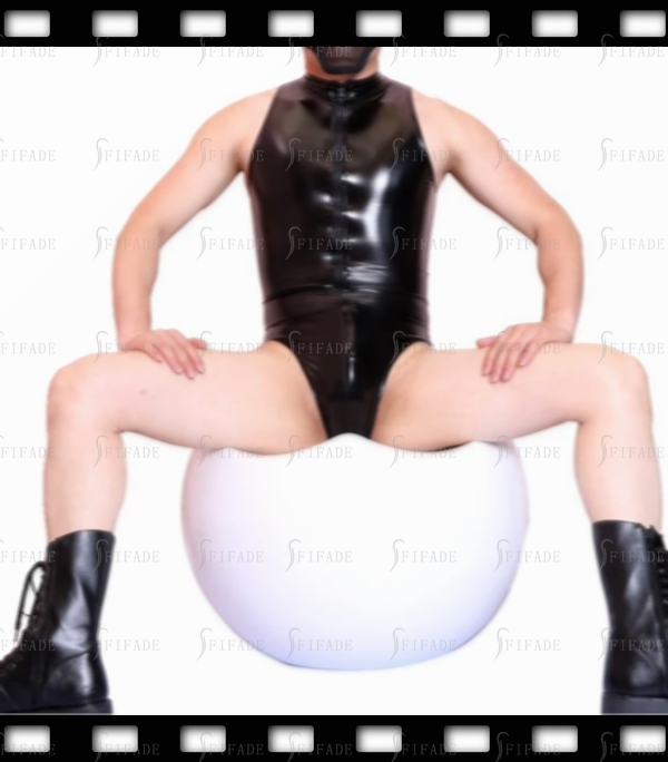 Latex Leotard for Men Front 2 Way Zip Classic Leotard Swimsuit Customied 0.4mm