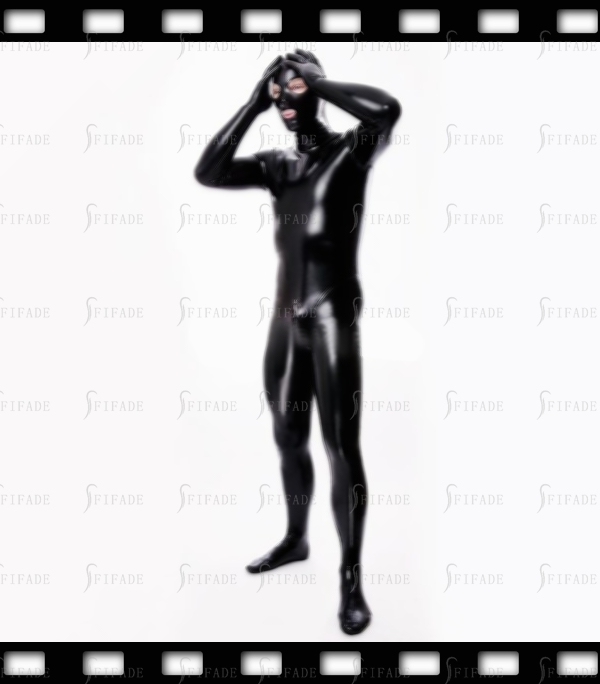 Latex Catsuit Full Body Jumpsuit Back 3 Way Zip with Gloves & Socks Customized 0.4mm