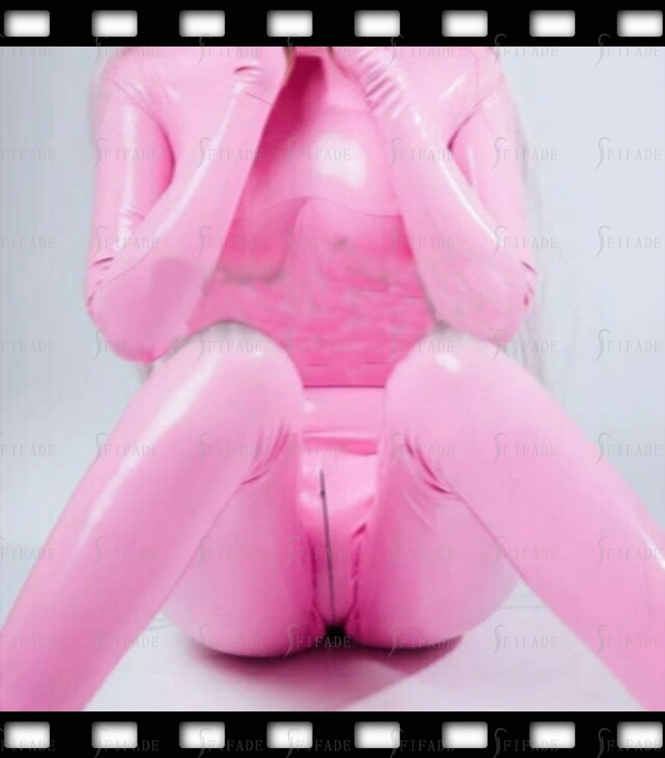 Latex Catsuit with Mittens Back 3 way Zip 3D Cup Style Jumpsuit Customized 0.4mm