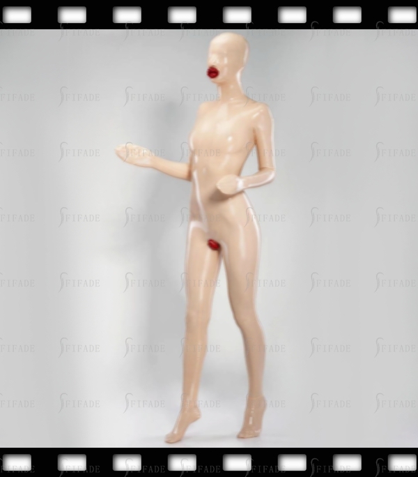Latex Catsuit with 3 Sheaths Nose Hole Unisex Gloves Hard Play BDSM Customized 0.4mm