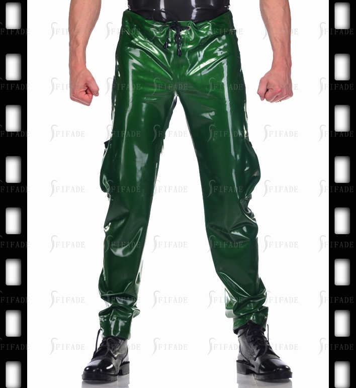 Latex Gummi Rubber Cargo Trouser Pocket Pants Drawstring Customized 0.4mm