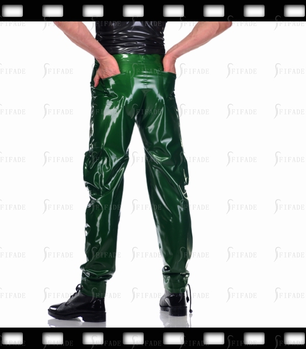Latex Gummi Rubber Cargo Trouser Pocket Pants Drawstring Customized 0.4mm