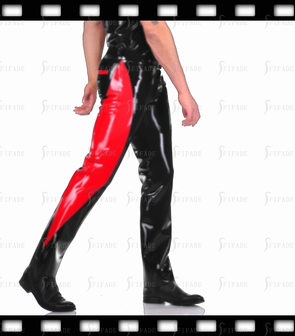 Latex Trousers Male's Pants Outside Match Colors Overalls Customized 0.4mm