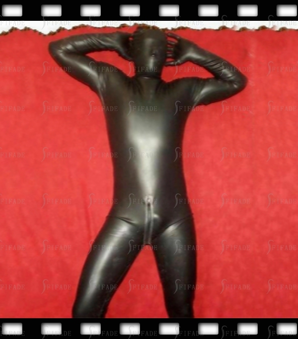 Latex Catsuit Full Bodysuit Crotch Back Zip Nose Hole Unisex Customize 0.4mm