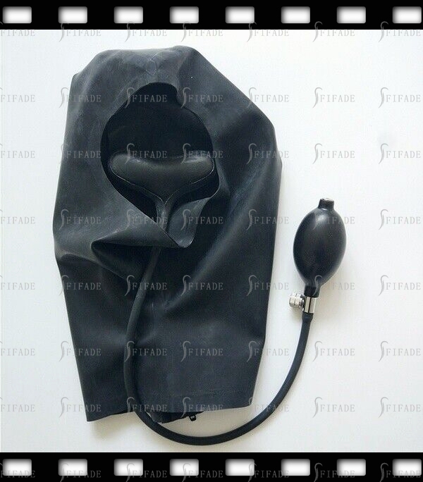 Latex Unisex Hoods Pump Mouth Gag Open Face Cool Wear Masks Customized 0.4mm
