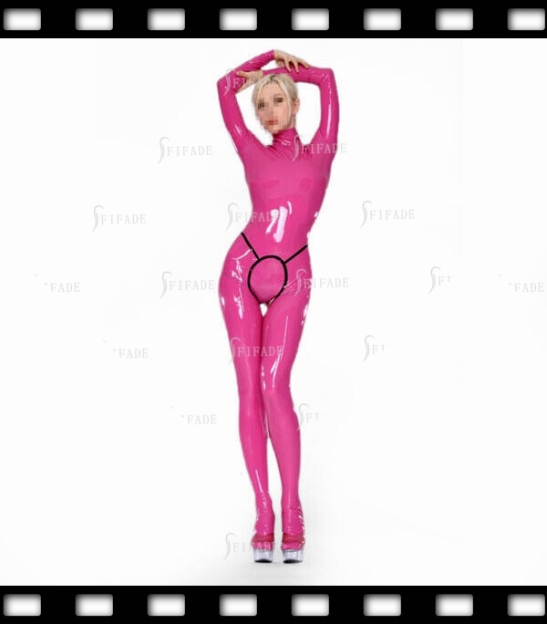 Latex Catsuit Unisex Jumpsuit Crotchless Unique Cluewear Customized 0.4mm