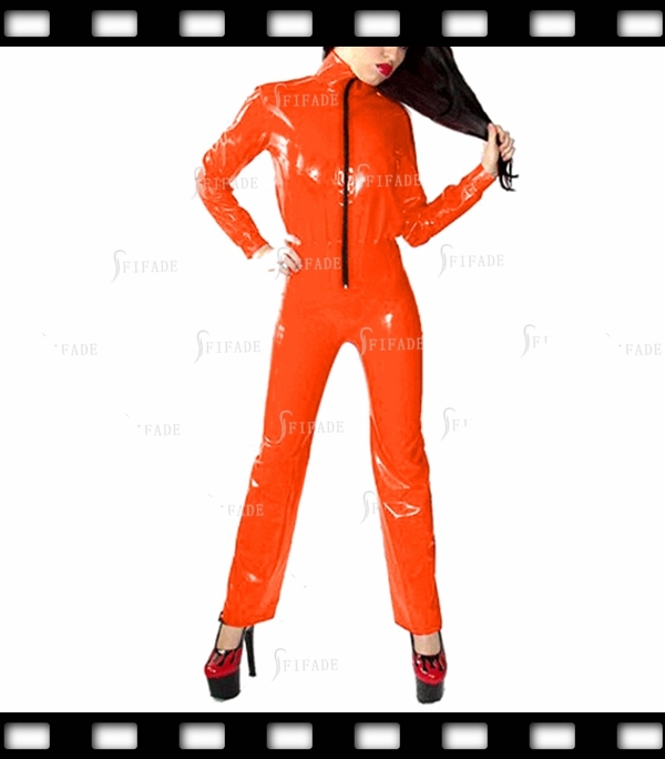 Latex Catsuit Front Zip Loose Style One Piece Outfits Unisex Cool Customized 0.4mm
