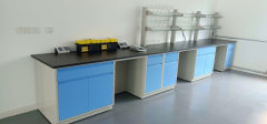 Steel Wooden Structure Central Lab Table