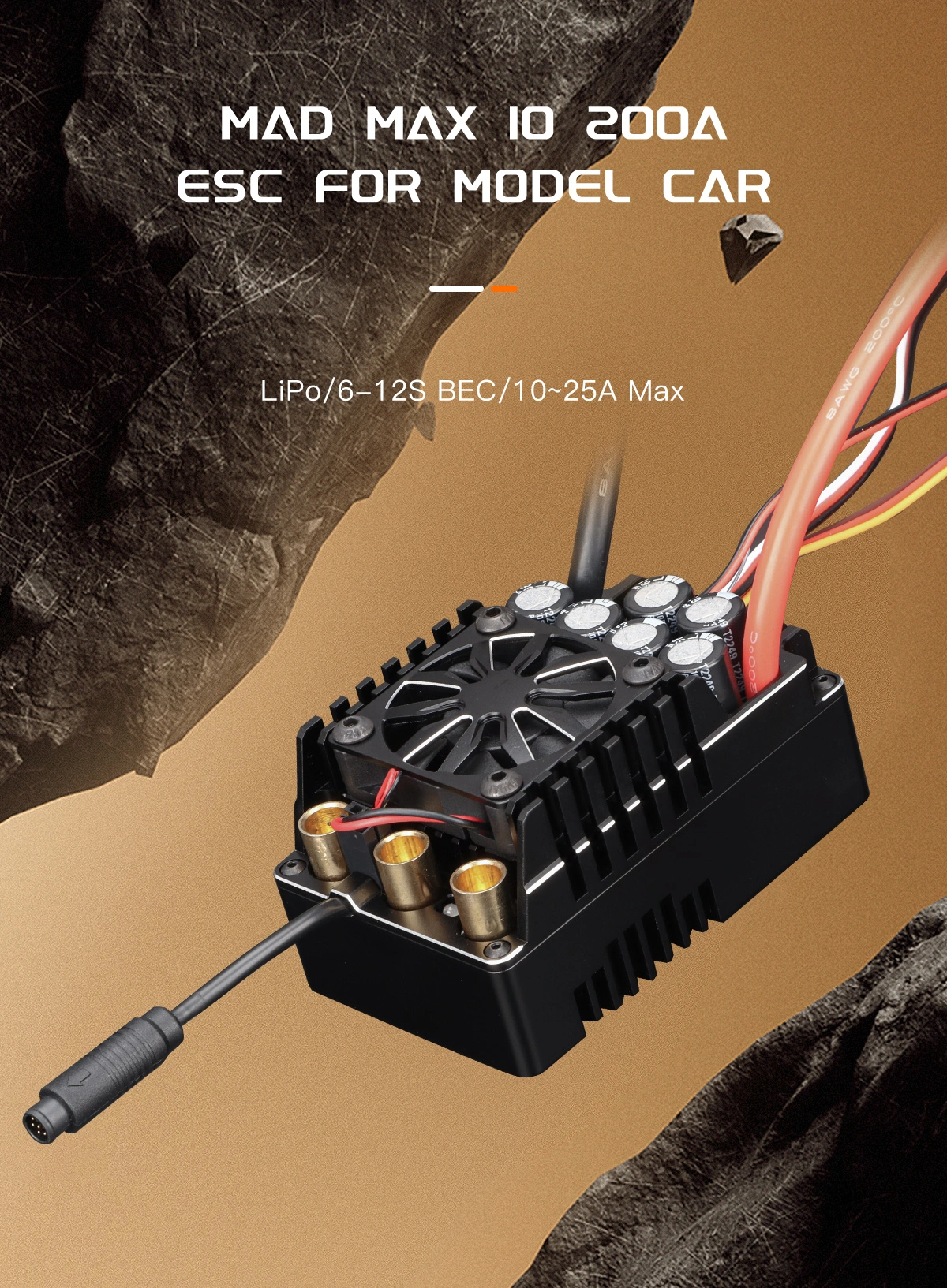 MAD MAX10 200A HV 6-12s Brushless Sensored ESC for 1/5 RC model car