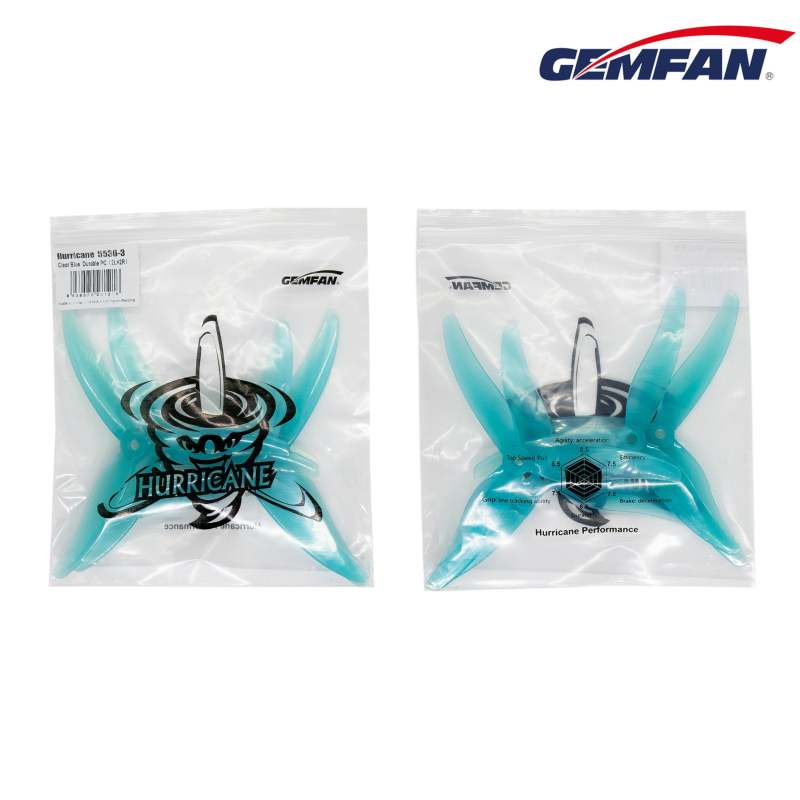 Gemfan Hurricane 5536 Durable Tri-Blade 5.5" Propeller (2CW+2CCW) - Choose Your Color