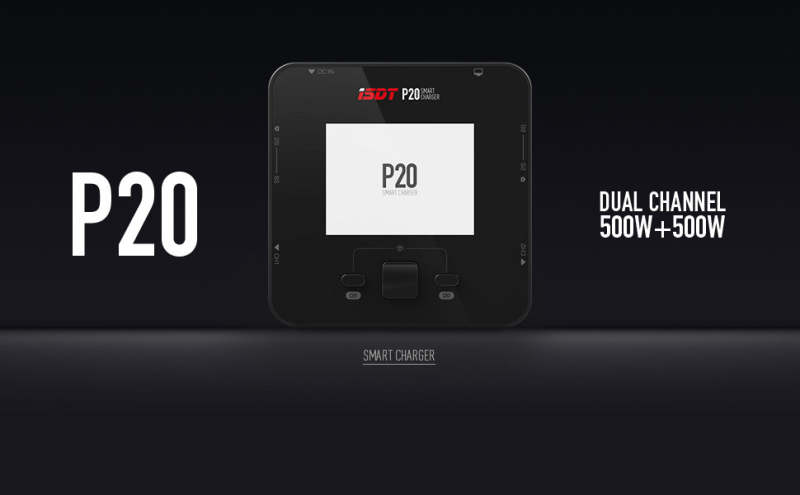 P20 Lipo Charger,DC 500WX2 20A Smart Charger for LiFe, LiIon, LiPo(1-8S)/LiHv(1-70S)/Pb(1-12S); NiMH/Cd(1-16S) Batteries