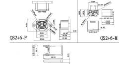 QS2+6 Female 6.0mm golden anti-spark 100A high current connector with 6P signal pins