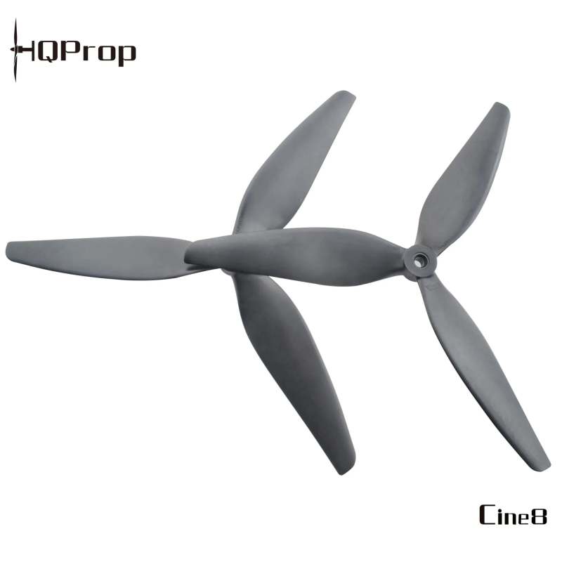 HQProp Cine8 (8X4.5X3) (2CW+2CCW) Black-Glass Fiber Reinforced Nylon