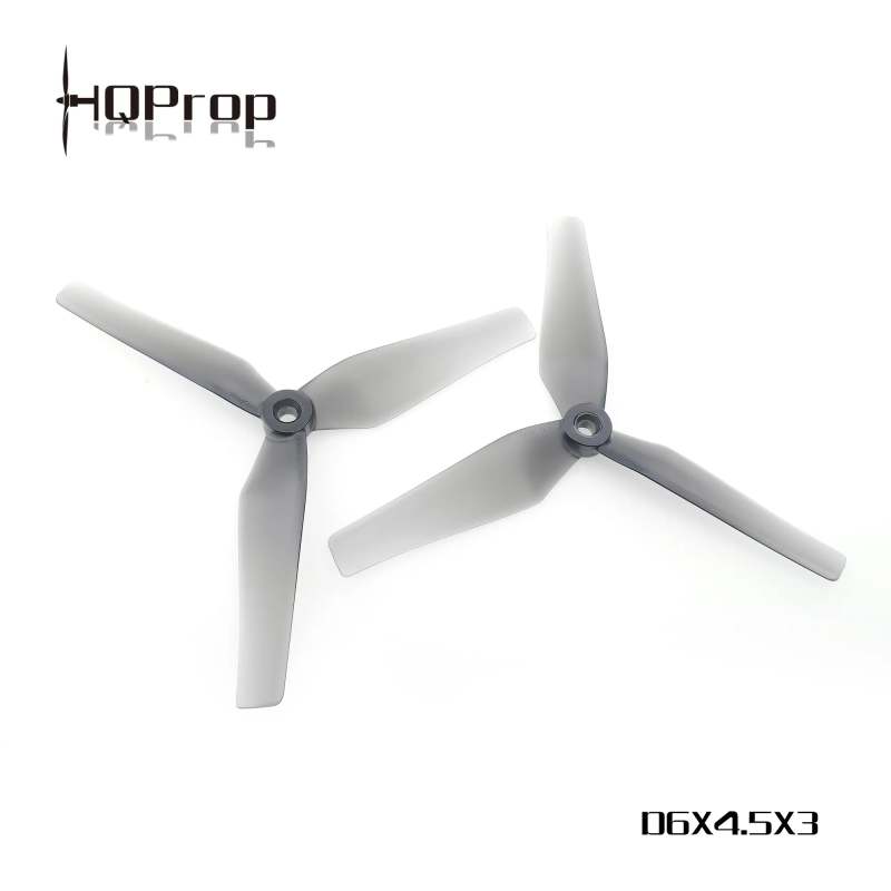 HQProp D6X4.5X3 Grey for Cinewhoop (2CW+2CCW)-Poly Carbonate