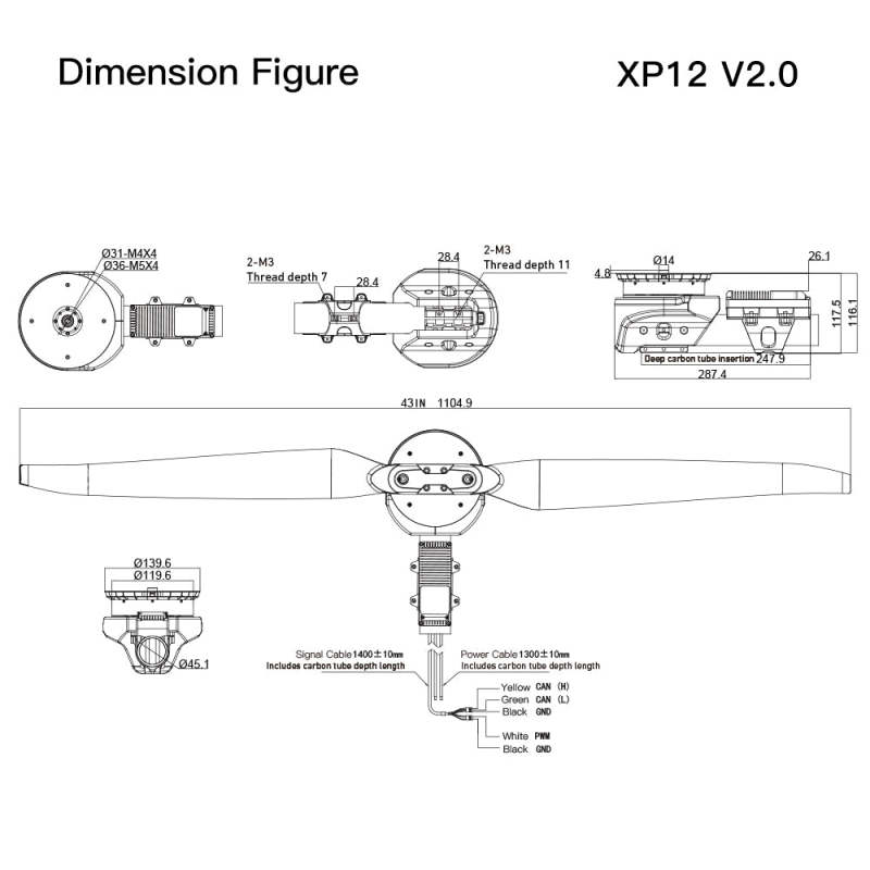 MAD XP12 V2 Drone Arm Set 85KV