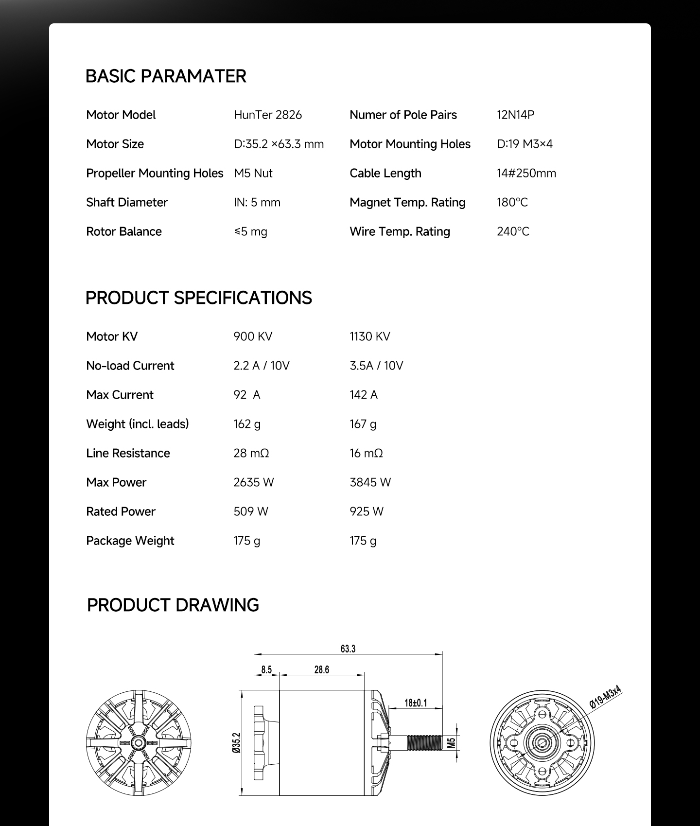 MAD Hunter 2826 Specs & Diagram
