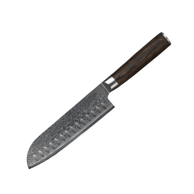 7 inch Hot Sale VG-10 67 Layers Damascus Kitchen santoku Knife With Pakka Wood Handle Damascus Steel Knife