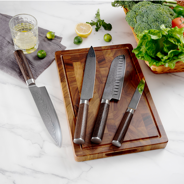 8 Inch Professional Damascus Steel Knife Wenge Wood Handle Damascus Kitchen Slicing Knife