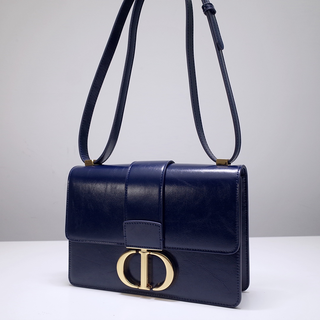 D1or Ladies Bag 30 Montaigne 9006 Navy Patent Leather 24*17*8cm