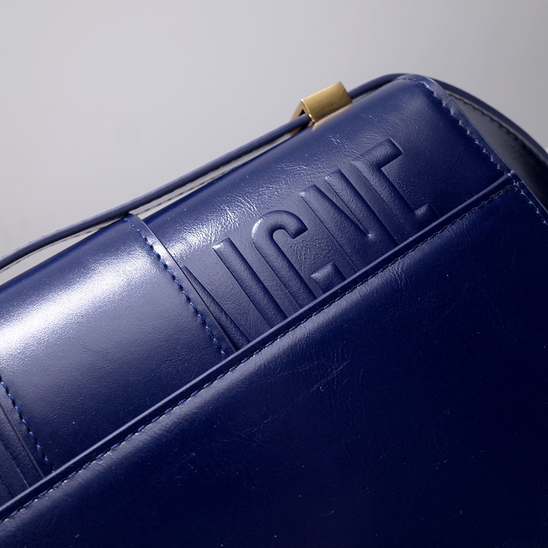 D1or Ladies Bag 30 Montaigne 9006 Navy Patent Leather 24*17*8cm