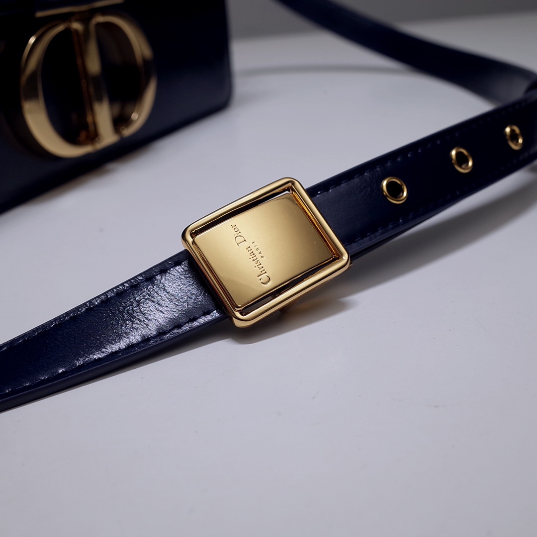D1or Ladies Bag 30 Montaigne 9006 Navy Patent Leather 24*17*8cm