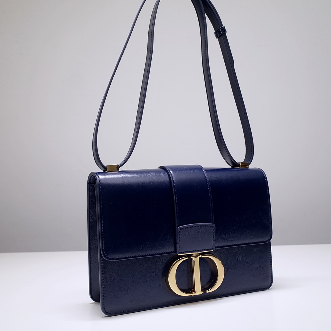 D1or Ladies Bag 30 Montaigne 9006 Navy Patent Leather 24*17*8cm