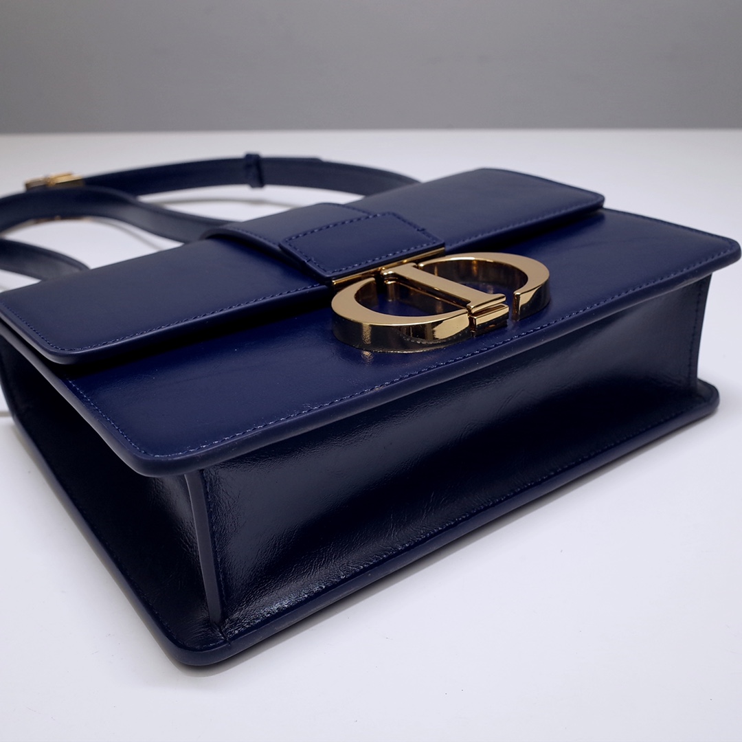 D1or Ladies Bag 30 Montaigne 9006 Navy Patent Leather 24*17*8cm