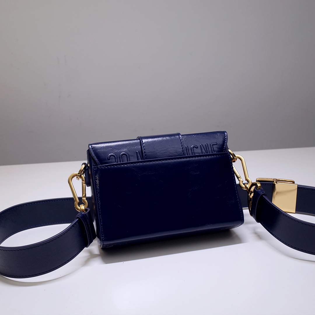 Dior Ladies Bag 30 Montaigne MiniBox 9008S Navy Leather 17.5*11.5*5cm