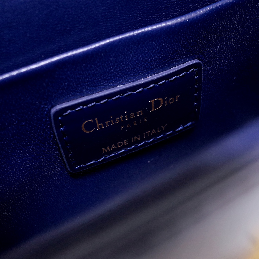 Dior Ladies Bag 30 Montaigne MiniBox 9008S Navy Leather 17.5*11.5*5cm