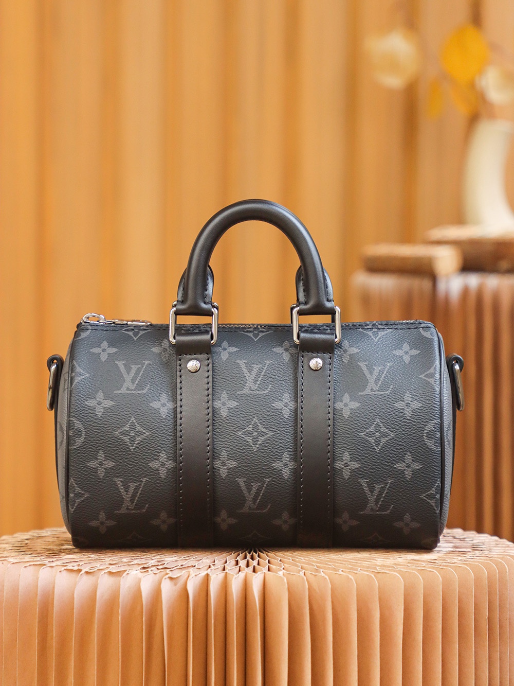 M46271 LV Keepall Bandoulière 25 Mens Bag Monogram Eclipse 25x15x11cm