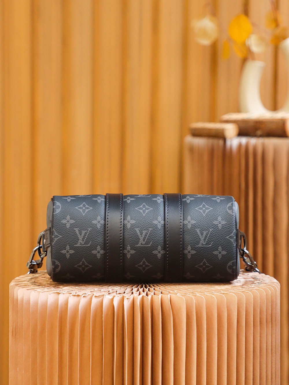 M46271 LV Keepall Bandoulière 25 Mens Bag Monogram Eclipse 25x15x11cm