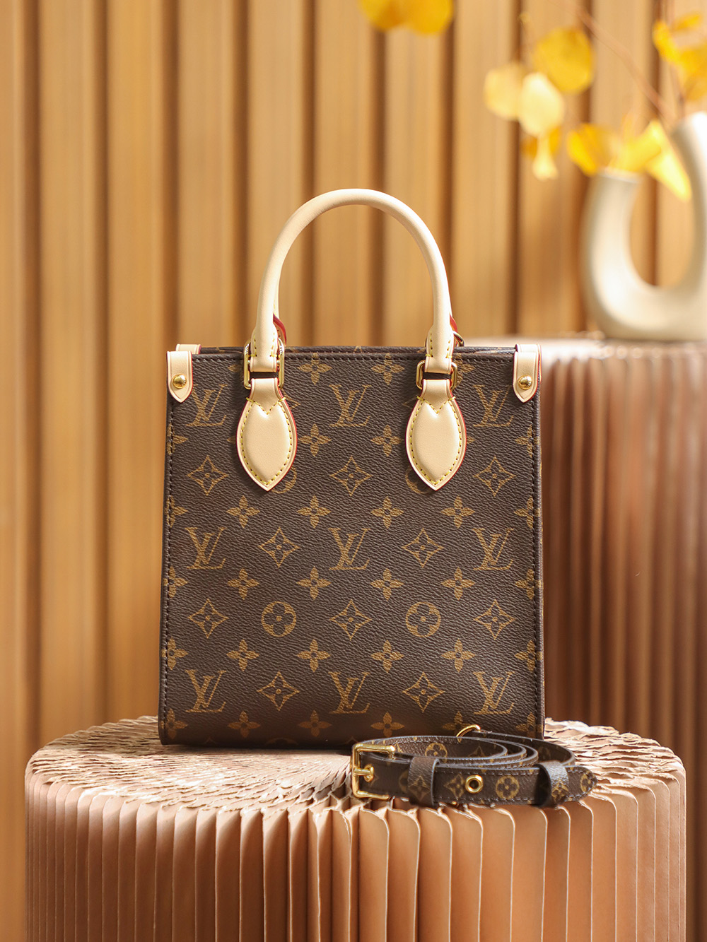 M46265 M45847 LV Sac Plat BB Ladies Bag Monogram Canvas 21.5x22x9cm