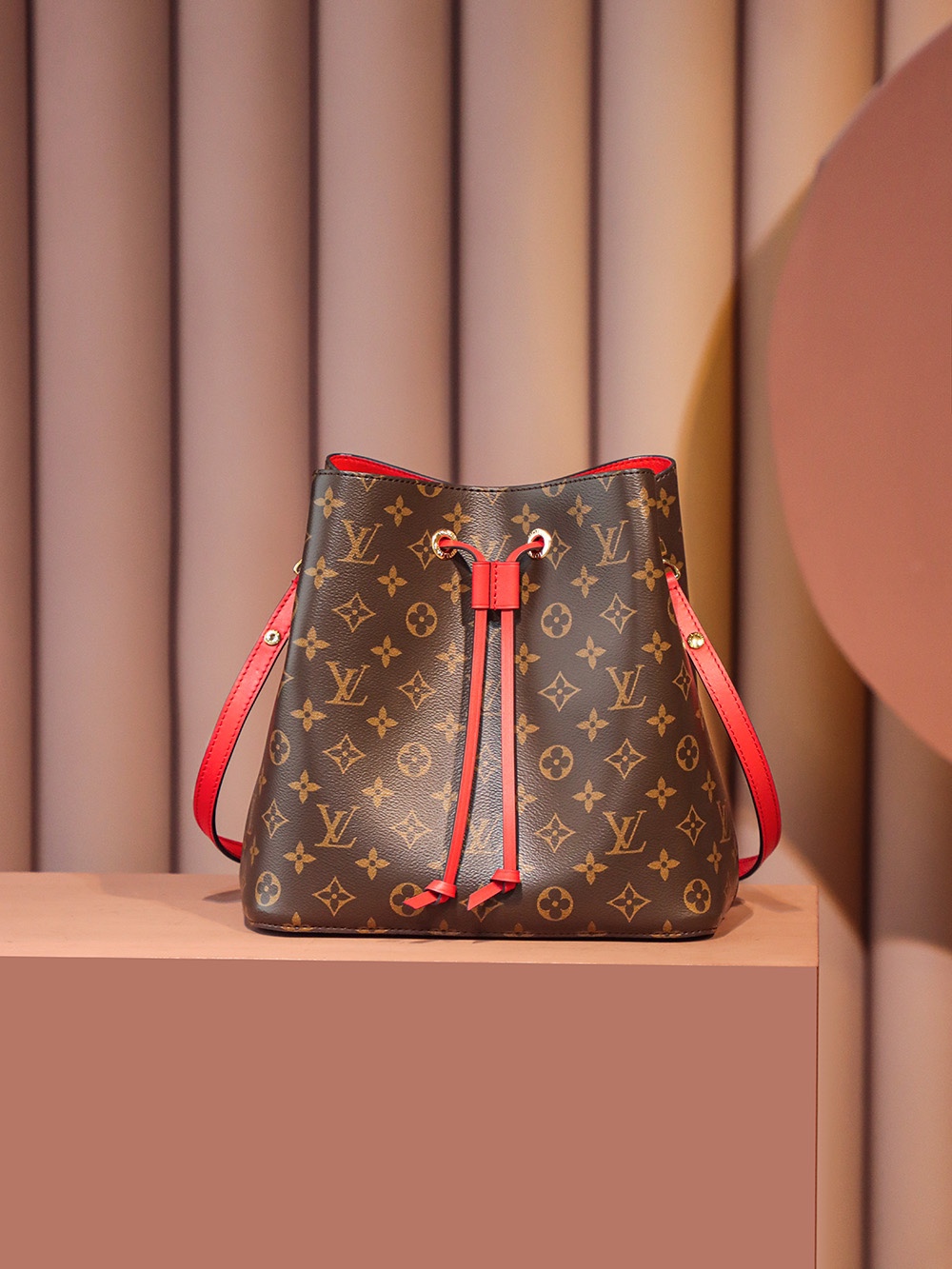 M44021 1V NéoNoé Bucket Ladies Bag Monogram Canvas Coquelicot 26x26x17.5cm
